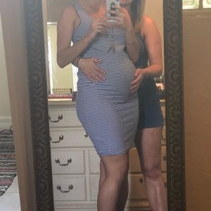 Navy Striped Motherhood Dress